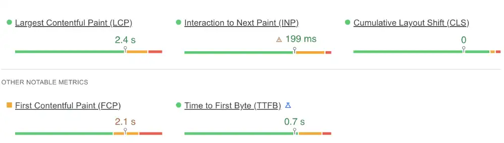 Google PageSpeed Insights mobile results for Bluehost