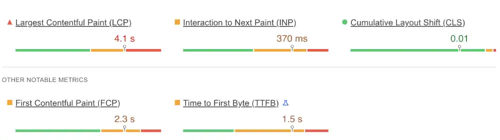 Google PageSpeed Insights mobile results for GoDaddy