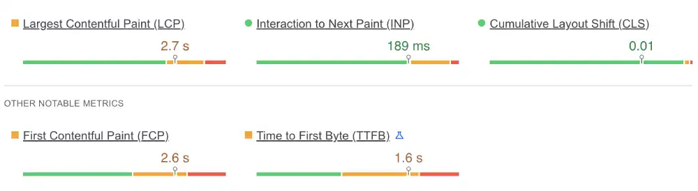 Google PageSpeed Insights mobile results for SiteGround