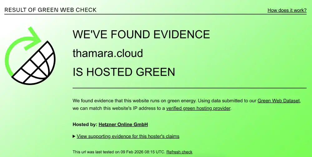 Thamara Cloud GreenWeb Check