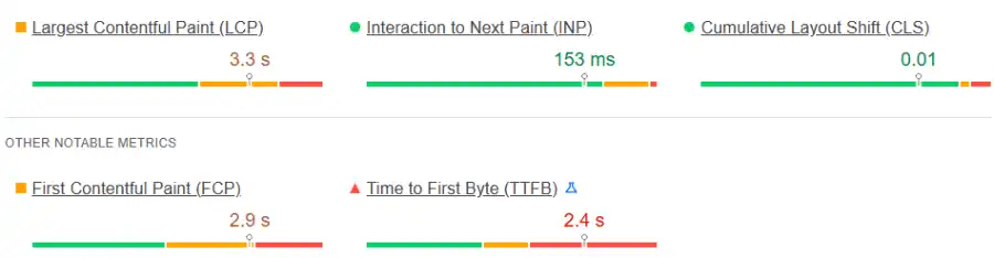 Google PageSpeed Insights mobile results for InterServer