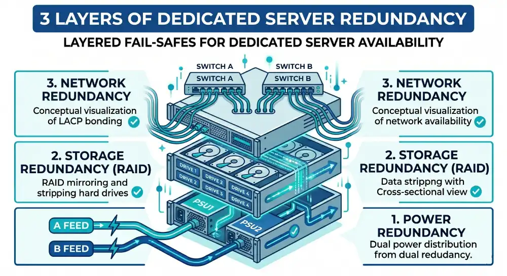 3 Layers of Dedicated Server Redundancy