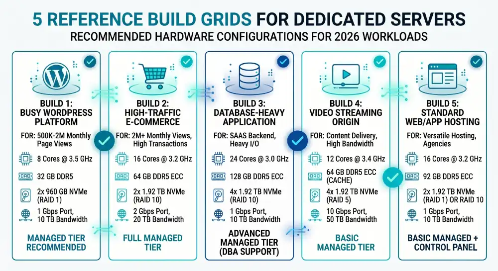Recommended dedicated server hardware builds for common workloads.