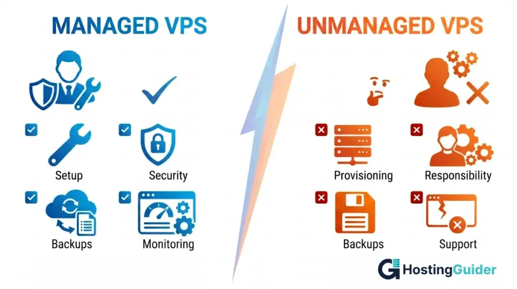 managed vs unmanaged vps hosting comparison
