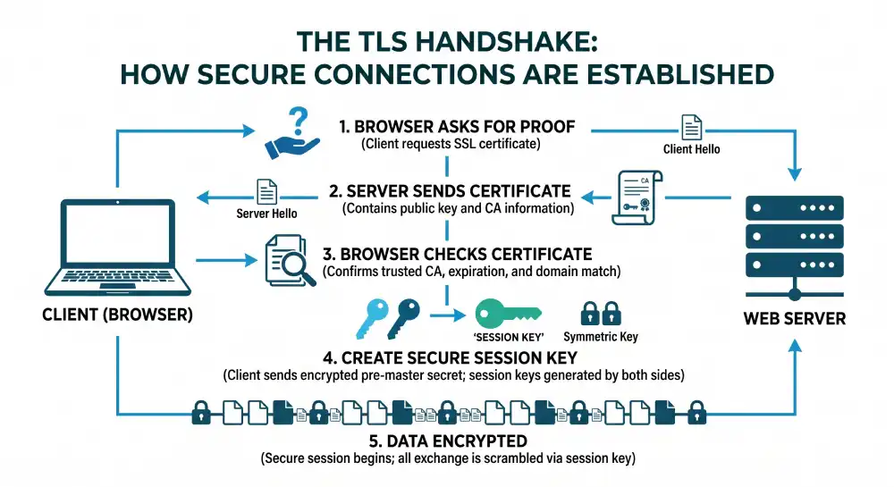 TLS handshake diagram SSL verification process