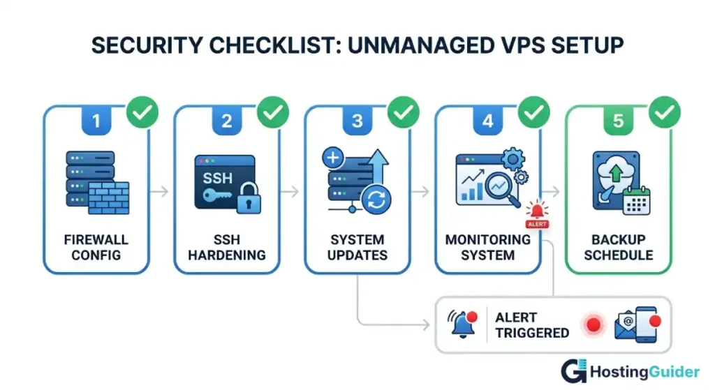 security checklist for unmanaged vps server setup