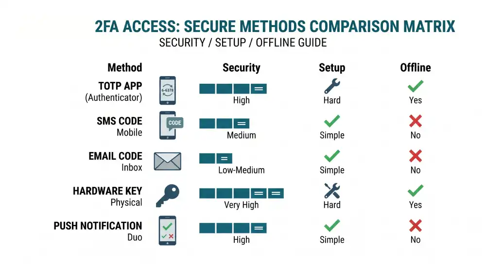 2FA Methods Comparison