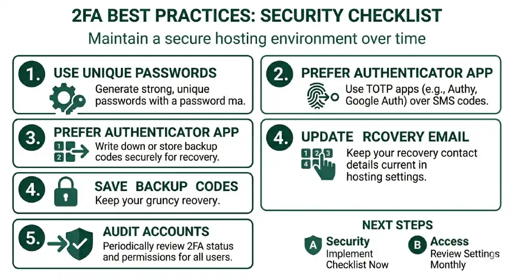 2FA best practices security checklist