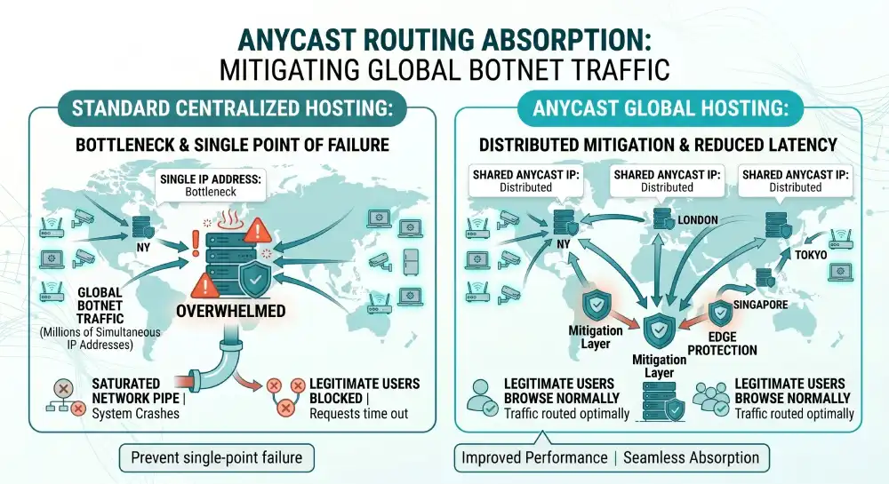 How Anycast routing works for DDoS protection
