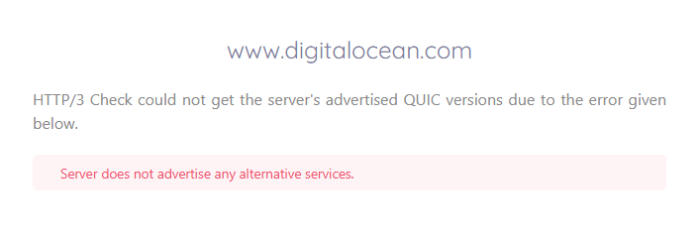 DigitalOcean HTTP/3 protocol support verification