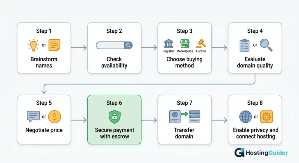 how to buy a domain name step by step