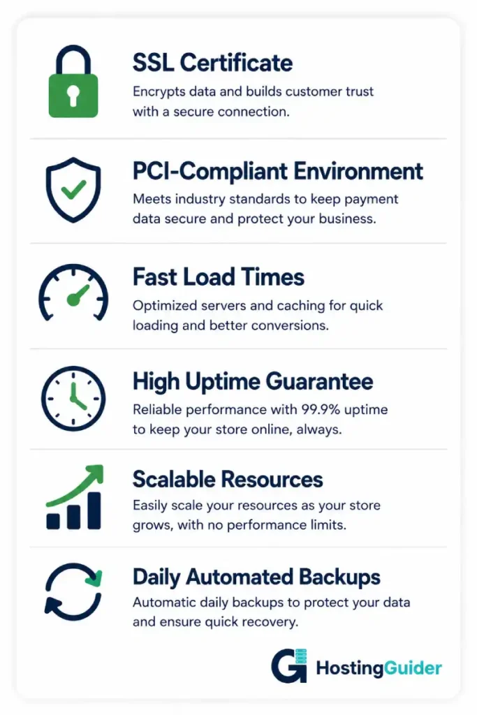 ecommerce hosting requirements overview card
