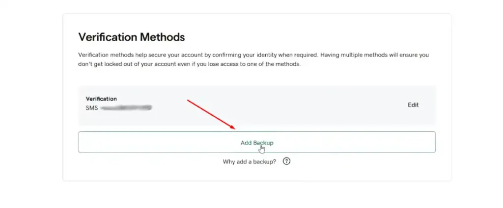 Godaddy add backup login method