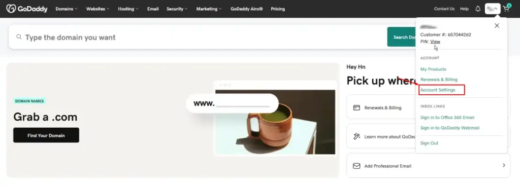 GoDaddy Security setting