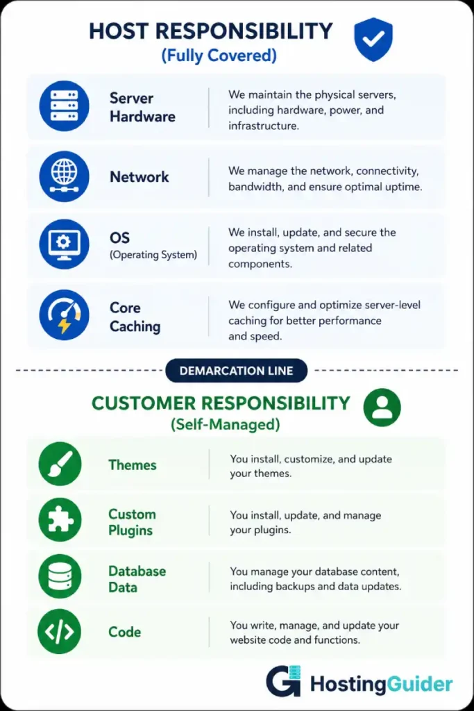 hosting responsibility comparison infographic
