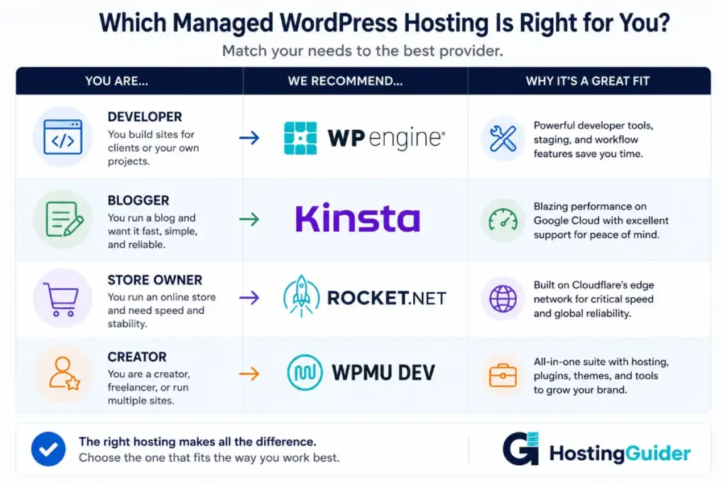 Best hosting providers by user type