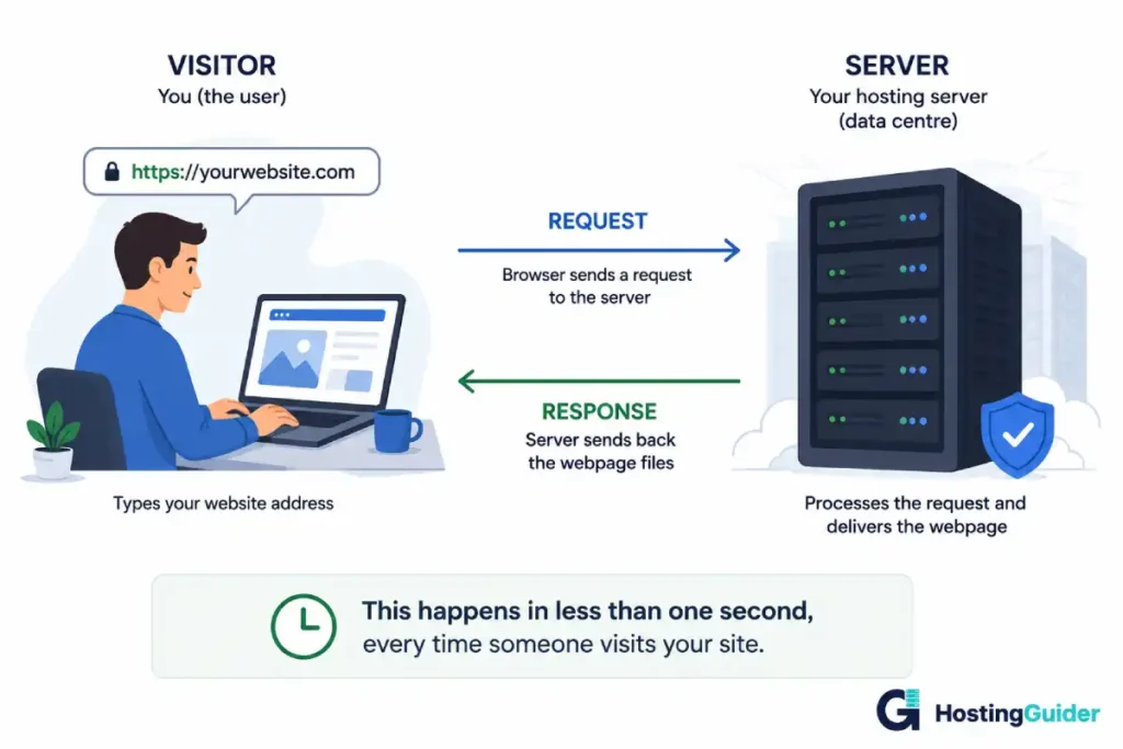website visitor request and server response diagram