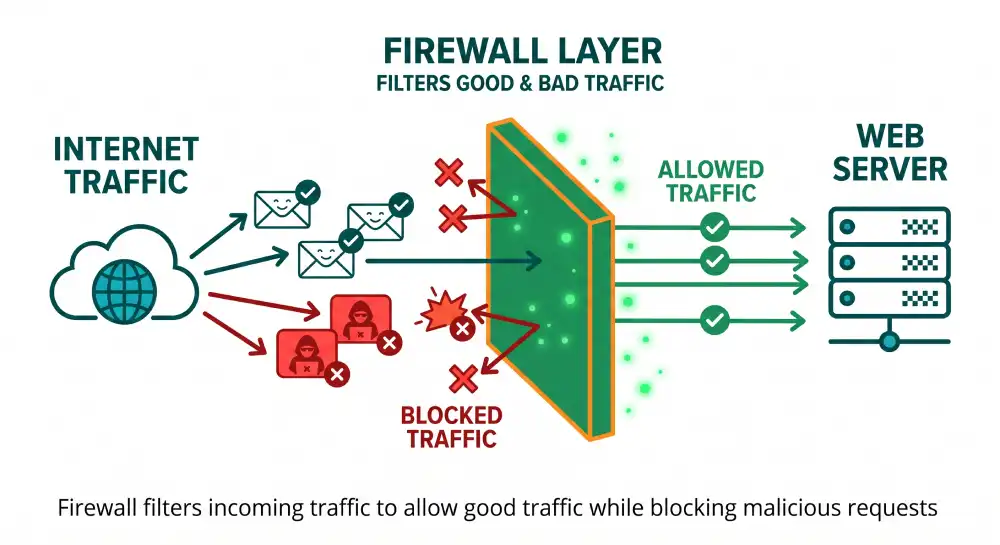 How a firewall filters website traffic