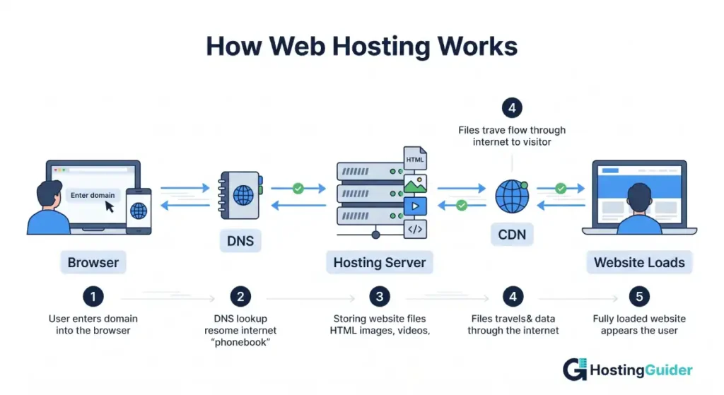 how web hosting works from server to browser