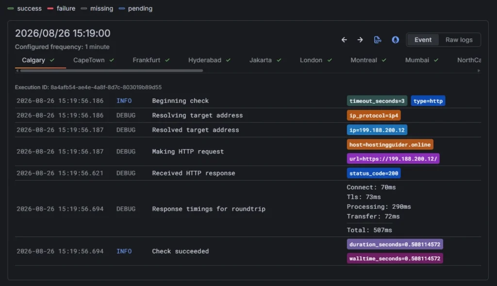 k6 Event Log NameCheap