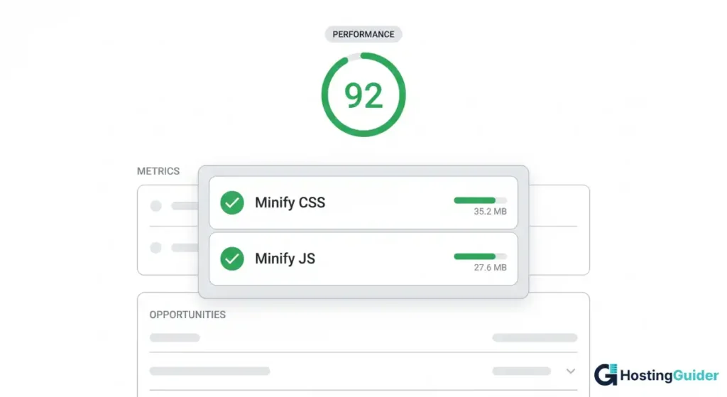 pagespeed insights minify css javascript audit pass
