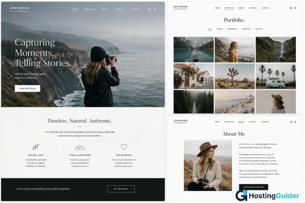 squarespace photography portfolio website example