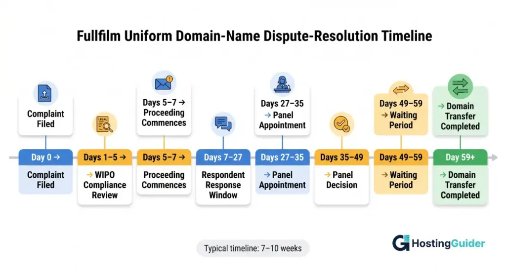 udrp complaint timeline process flowchart