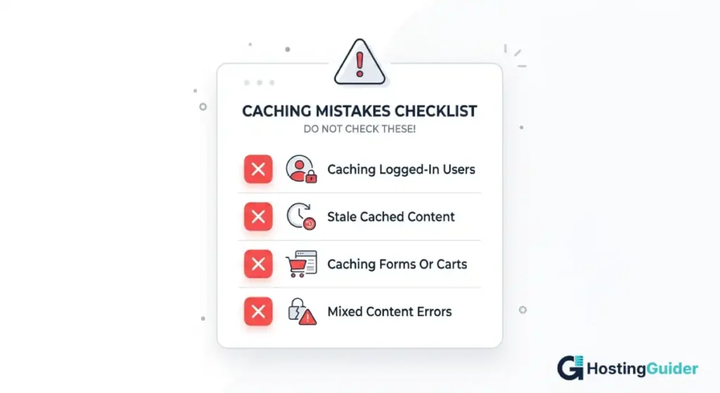 website caching mistakes to avoid checklist
