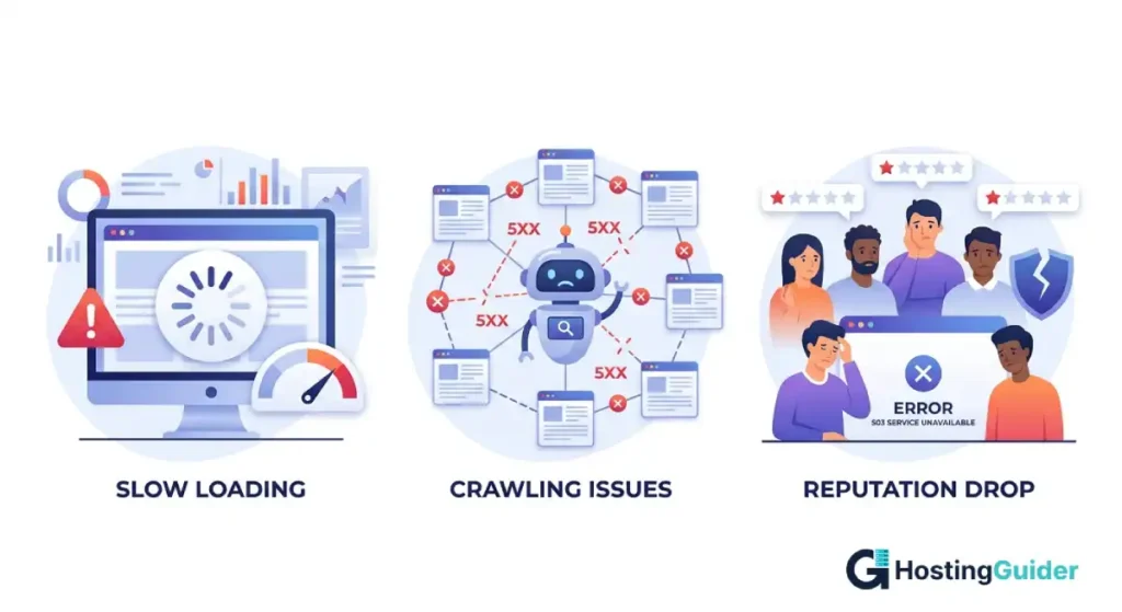 website downtime impact on SEO and page speed