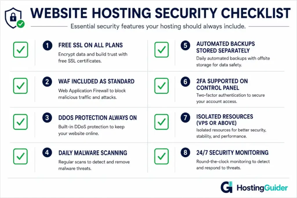 website hosting security checklist infographic