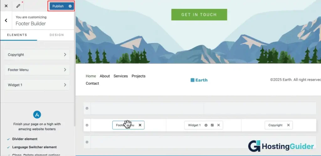 wordpress elementor publish page settings screenshot