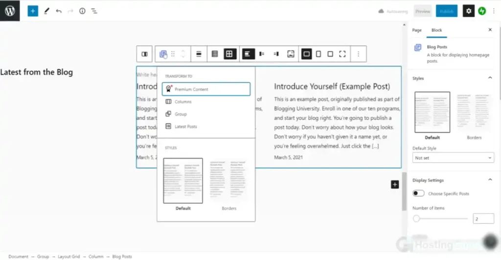 wordpress block editor interface screenshot