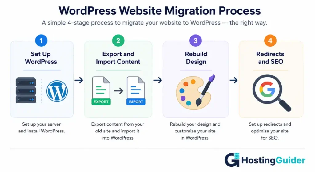 wordpress website migration process infographic