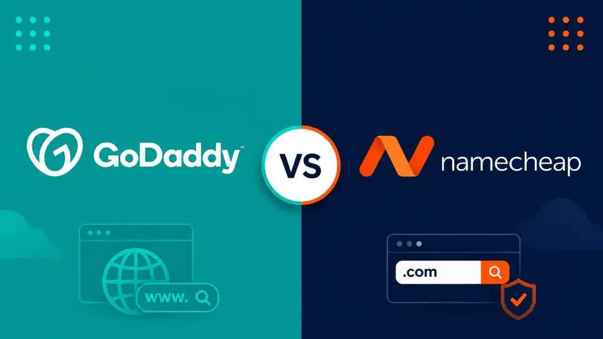GoDaddy vs Namecheap hosting comparison banner