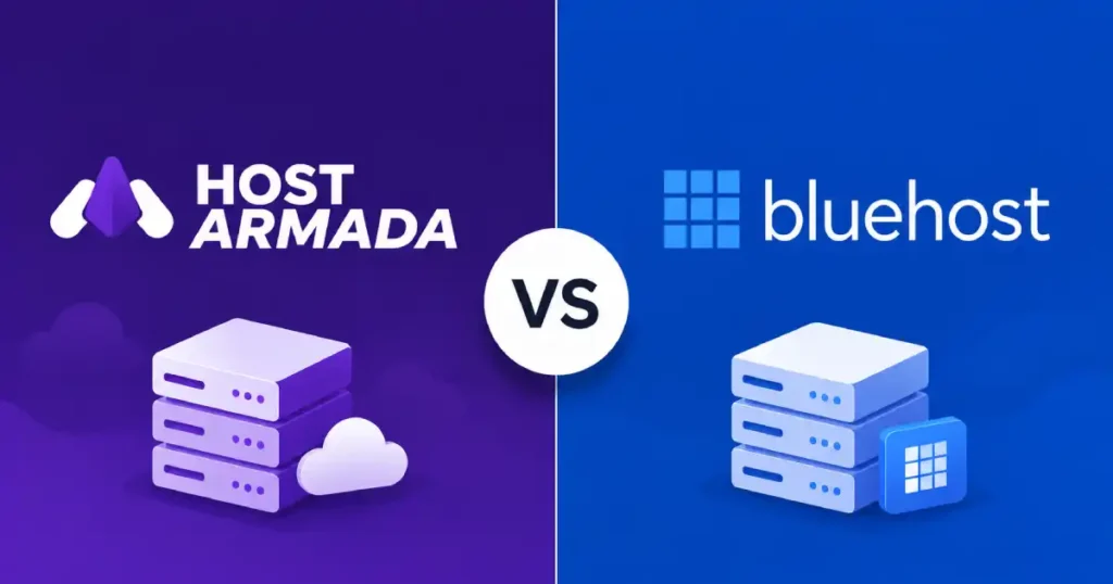 HostArmada vs Bluehost hosting comparison banner