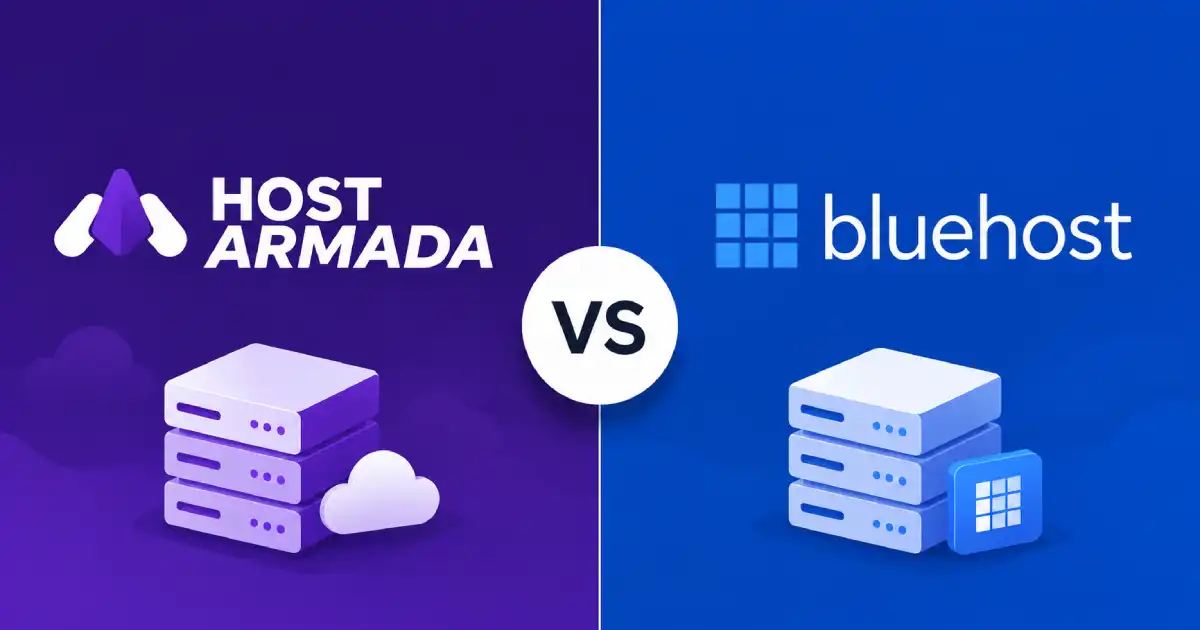 HostArmada vs Bluehost hosting comparison banner