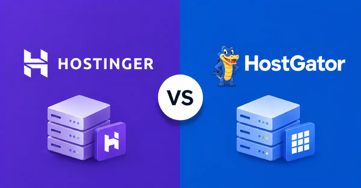 Hostinger vs HostGator hosting comparison banner