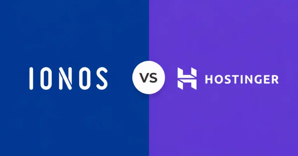 IONOS vs Hostinger hosting comparison banner