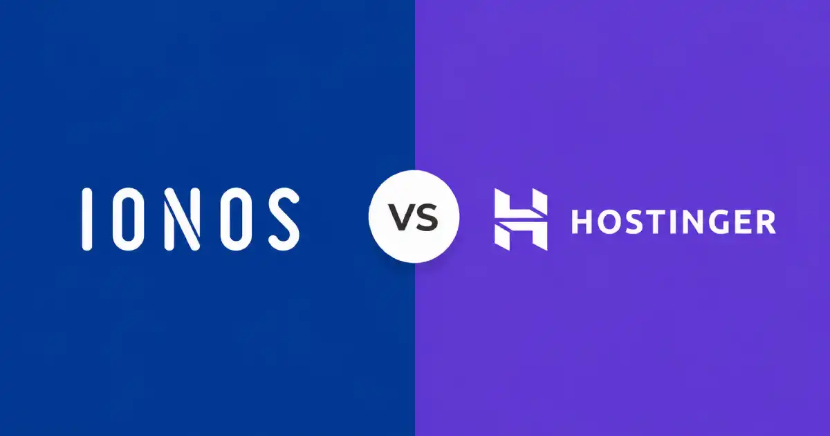 IONOS vs Hostinger hosting comparison banner