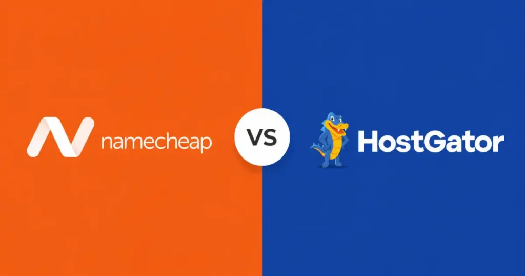 Namecheap vs HostGator hosting comparison banner