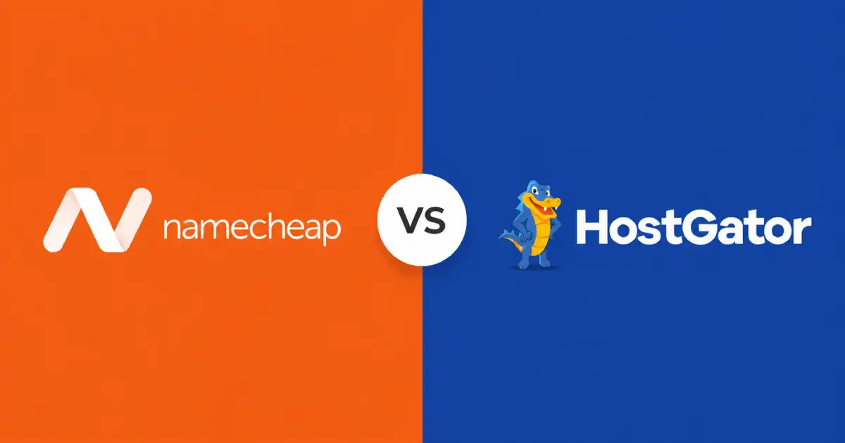 Namecheap vs HostGator hosting comparison banner