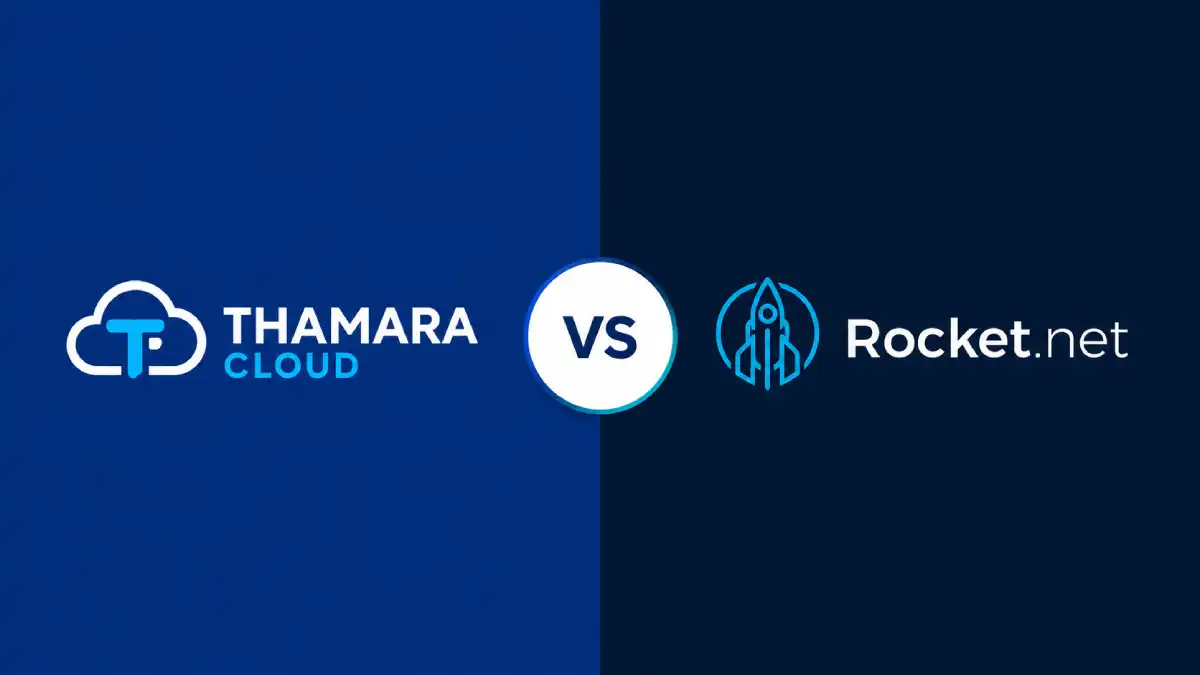 Thamara Cloud vs Rocket.net hosting comparison banner