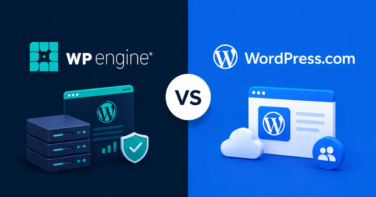 WP Engine vs WordPress.com hosting comparison banner