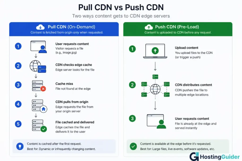Pull CDN vs Push CDN: How Content Reaches Edge Servers